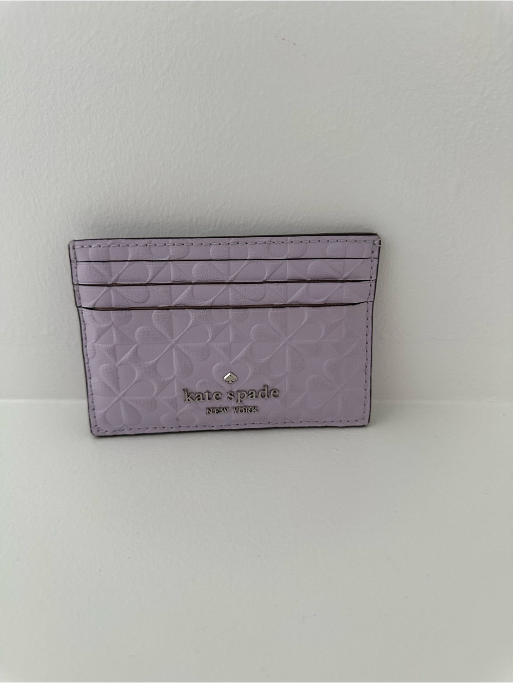 kate spade Lilac Embossed Clover Card Holder